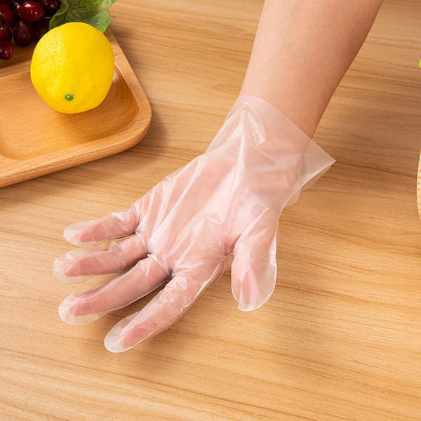 100 PCS Disposable TPE Gloves Food Service, Thick 0.8g/1Pc