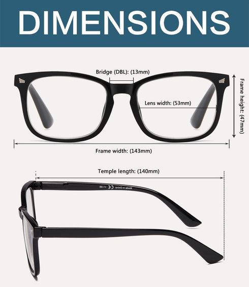 BLUELESS Women’s Reading Glasses - Fashion Ladies Readers (Black/Purple, 0.00)