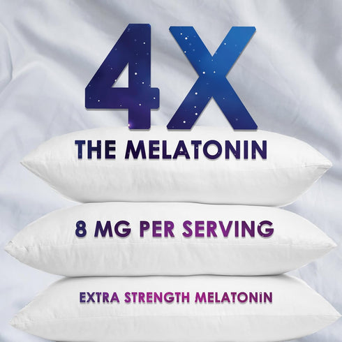 Melatonin Gummies 8mg - Extra Strength Sleep Support with 20mg Passiflora, Vegan & Non-GMO, Berry Flavor - 120 Gummies