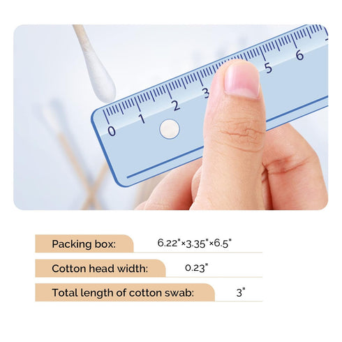 JMU Medical Cotton Swabs, 1000 Count Cotton Swabs with Wooden Sticks