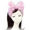 Shintop Women Fashion Soft Carol Fleece Bowknot Makeup Cosmetic Shower Elastic Hair Band, Pink Polka Dots