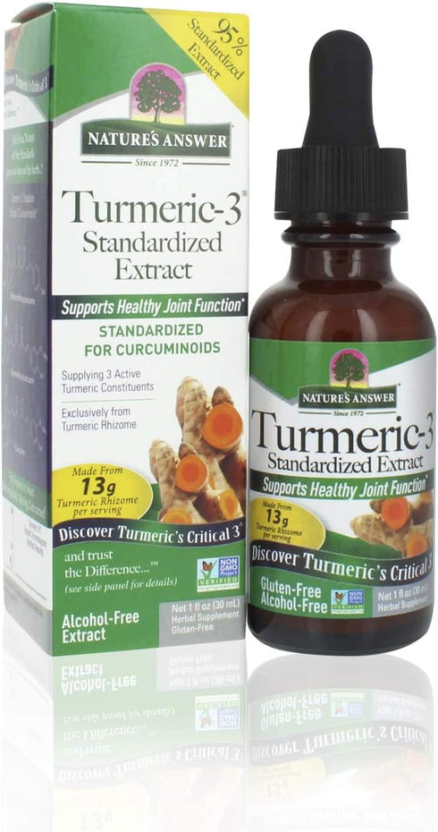 Nature's Answer Turmeric-3 Liquid, 1-Fluid Ounce, Supports Joints