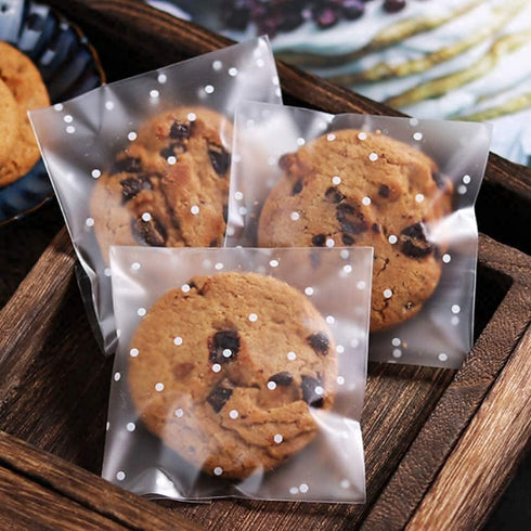 300PCS Self Adhesive Clear Plastic Cookie Bags for Candy Pastry Packaging, 4 x 4 inches