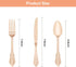 75PCS Rose Gold Plastic Silverware for 25 Guests, Heavy Duty Rose Gold Disposable Utensils Sets, Includes 25 Forks, 25 Spoons, 25 Knives, Elegant Cutlery Perfect for Wedding or Party by Bestluck