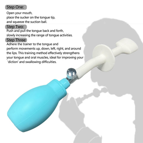 Silicone Tongue Trainer, Oral Suction Tool with Enhanced Suction and Tilting Handle for Effective Rehabilitation