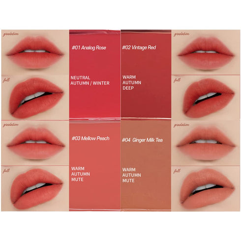 ETUDE Fixing Tint #02 Vintage Red (23AD) | Long Lasting High Pigmented Liquid Lipstick with Waterproof Matte Finish