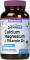 Bluebonnet Nutrition Calcium Magnesium Plus Vitamin D3 Earthsweet, Bone Health & Muscle Relaxation, 90 Vanilla Flavored