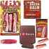 Bacon Bonanza Sampler Gift Pack (5pc Set) - Bacon Bandages, Air Freshener, Lip Balm, I Heart Bacon Can Cooler & I Love Bacon Silicone Wristband