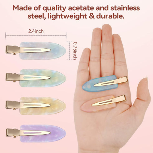 Leezmark 12 Pcs No Crease Hair Clips for Women, Makeup Hair Clips, Creaseless Hair Clips for Salon Styling