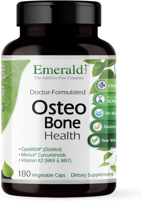 EMERALD LABS Osteo Bone Health Supplement, Immune Support & Bone & Joint with Vitamin D3, K2, Calcium, 180 Veg Capsules