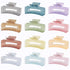 Sisiaipu 3.5 Inch Square and Rectangular Hair Clips, 12 Pcs Claw Clips for Thick and Thin Hair