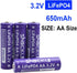 Shockli AA 3.2V LiFePo4 650mAh Battery (4 Pack), Ideal for Solar Garden Light