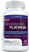 Resveratrol Platinum Antioxidants Supplement - Powerful Anti-Aging Formula, 30 Gluten Free Veggie Capsules