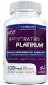 Resveratrol Platinum Antioxidants Supplement - Powerful Anti-Aging Formula, 30 Gluten Free Veggie Capsules