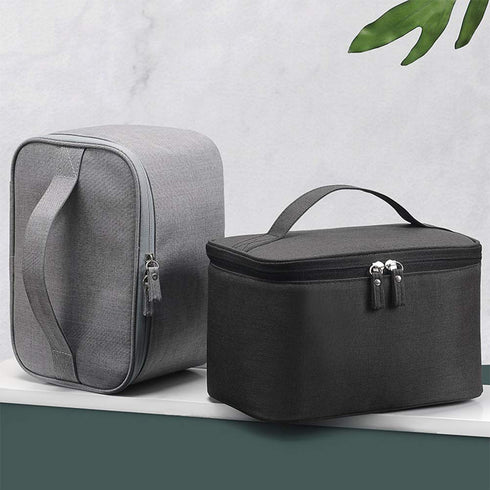 HOYOFO Women Makeup Bag, Portable Travel Toiletry Bag with Mesh Pocket for Women/Men, Black