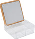 Simplify 3 Compartment Organizer with Bamboo Lid, Perfect for Jewelry, Cosmetics, Accessories, and Keepsake Storage