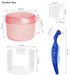 Leak Proof Denture Cups Bath, Dishwasher Safe Denture Case for Soaking Full & Partial Dentures, with Cleaner Brush