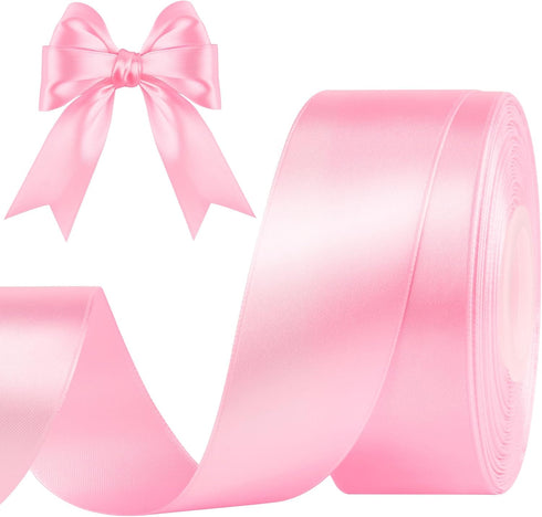 Satin Ribbon, 1-1/2 Inches x 50 Yards, Solid Fabric for Flower Bouquet Gift Wrapping Crafts Wedding