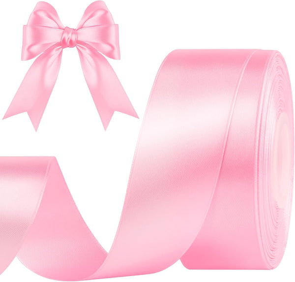 Satin Ribbon, 1-1/2 Inches x 50 Yards, Solid Fabric for Flower Bouquet Gift Wrapping Crafts Wedding
