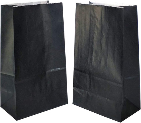 KEYYOOMY Small Black Paper Bags, Black Party Favor Bags for Wedding Party Goodie Bag (24 CT, 9.4 x 5.1 x 3.1 In)
