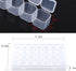 Adjustable 28 Slots Clear Plastic Medicine Pill Jewelry Organizer Box, Suitable for Pills and Earrings
