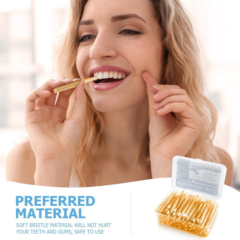 60PCS Soft Toothpick Refill Interdental Brush for Tooth Cleaning Tool, Flossing Head, Oral Hygiene for Braces
