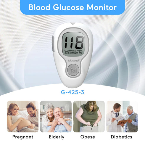 G-425-3 Blood Glucose Monitor Kit - 100 Test Strips, Lancets, and Blood Sugar Monitor for Home Use
