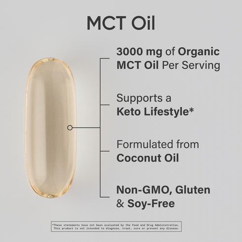 Sports Research Keto MCT Oil Capsules, Keto Fuel for Brain & Body, Derived from Non-GMO Coconuts (240 Softgels)