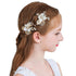 PRDGIRL Pack of 2 Wedding Flower Girl Hair Pins, Bride Pearl Hair Piece Crystals Hair Clips for Women and Girls (Gold)