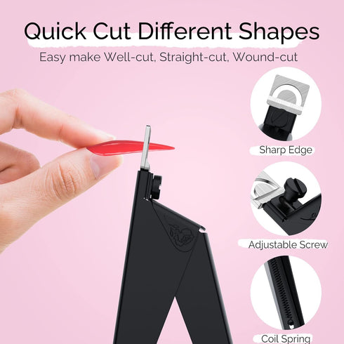 Melodysusie Acrylic Nail Clippers 4 in 1 Set, Adjustable Stainless Steel Nail Clippers for Acrylic Nails