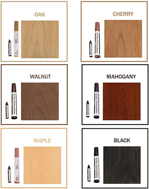 NUEAYMS 4 Wood Furniture & Floor Repair Markers For Touch Up Resin Repair Wood Filler For Making Scratches Disappear