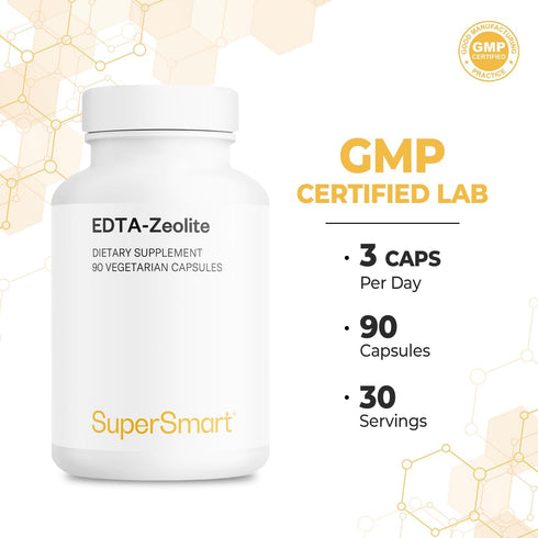 Supersmart - EDTA Zeolite 98% (Advanced Formula) with Milk Thistle & Parsley - 90 Vegetarian Capsules Made in USA