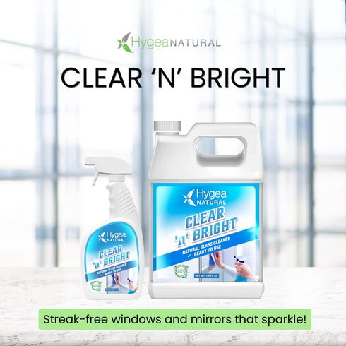 Clear 'n' Bright Glass Cleaner Spray, Streak-Free & Ammonia-Free Window Cleaning Supplies, Safe & Fast