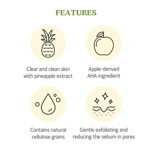SKINFOOD Pineapple Peeling Gel, 3.38 fl.oz. (100ml), Pineapple & Aloe AHA Deep Facial Exfoliating Gel