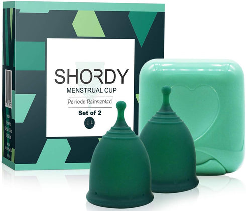 SHORDY Reusable Menstrual Cups (Large) Set of 2 with Mini Box, Medical