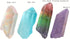 JIC Gem 4 pcs Healing Crystal Single Point Wand - Auqa Aura, Angel Aura, Angel Amethyst, Tourmaline