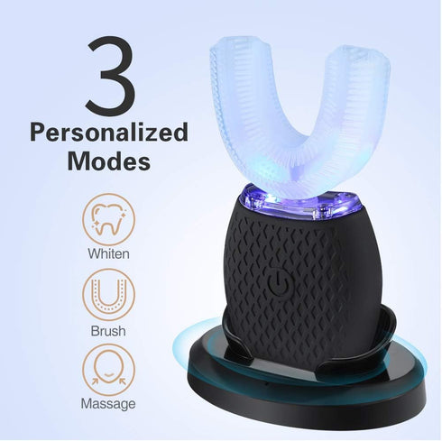 Kkminhg 360 Ultrasonic Automatic Toothbrush, Ultrasonic U-Shaped Toothbrushes for Adult, Mouth Cleaning, Electric