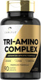 Carlyle Tri-Amino Supplement | L-Arginine, L-Ornithine, L-Lysine | 90 Caplets | Vegetarian, Non-GMO