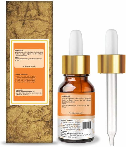 Crysalis 100% Pure White Pepper Oil | Natural Undiluted Essential Oil - 15ml with Dropper