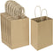 Oikss 100 Pack Small Plain Natural Paper Kraft Gift Bags, 5.25x3.25x8.25 Inch, Bulk for Birthday Party Favors