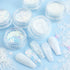 Christmas Nail Glitter Sequins White Nail Glitter Powder 3D Snowflakes for Acrylic Nails Art Decorations DIY