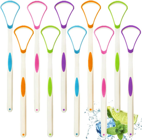 Tongue Scraper Cleaner, 100% BPA Free Tongue Scrapers for Adults, Kids, Healthy Oral Care, Easy to Use, Help Fight Bad