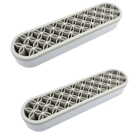 TANG SONG 2 PCS Silicone Makeup Brush Holder, Cosmetic Storage Box Desktop Organizers (Gray)