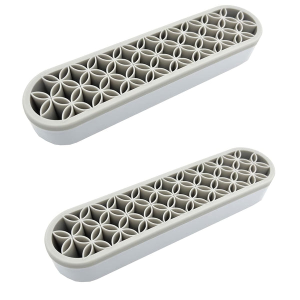 TANG SONG 2 PCS Silicone Makeup Brush Holder, Cosmetic Storage Box Desktop Organizers (Gray)