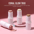KIMUSE Multi Stick Trio Face Makeup, Cream Blush Stick for Cheeks & Lips, Contour & Highlighter Sticks