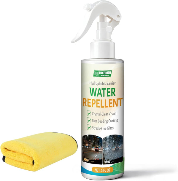 LUXFINISH Glass Water Repellent Spray | Hydrophobic Rain Repellent for Car Windshield, Shower