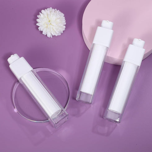 Holibanna Airless Pump Dispenser Foundation Bottle: 3pcs 50ml Refillable Pumps Container, 1.7oz Travel Skincare