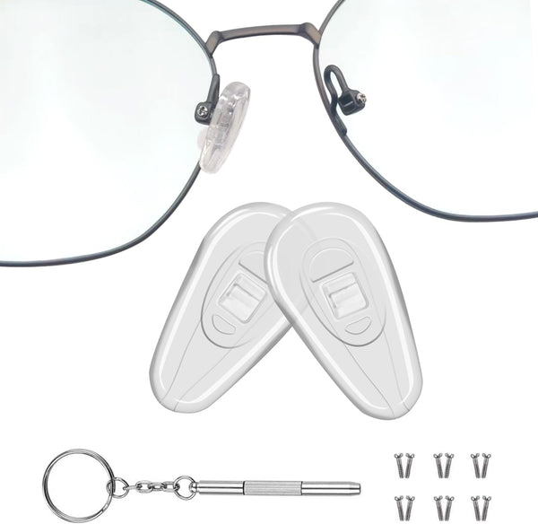 Eyeglasses Nose Pads, Upgraded Soft Silicone Air Chamber, 6 Pairs of Screw-in 15mm Nose Pad Set