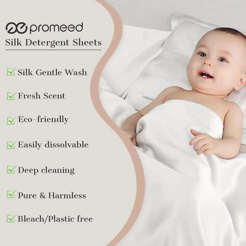Silk Detergent Sheets for Delicates, Eco-friendly, Fragrance Free, 30 Sheets, 60 Loads, Gentle Silk Wash