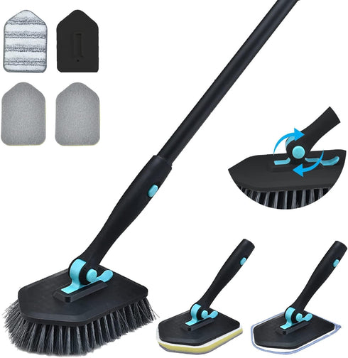 KEEPOW Scrub Cleaning Brush Set, 3 in 1 Tub and Tile Scrubber